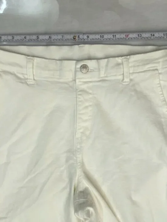 Denim & Co White Straight Leg Jeans Size 2 Ankle Button Hem - Picture 10 of 16